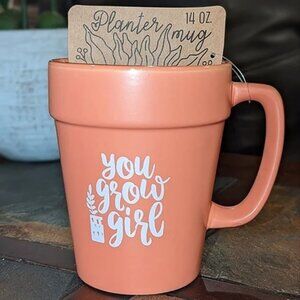 NWT You Grow Girl Terra Cotta Planter Mug 14oz Garden Gardener Plant Mom
